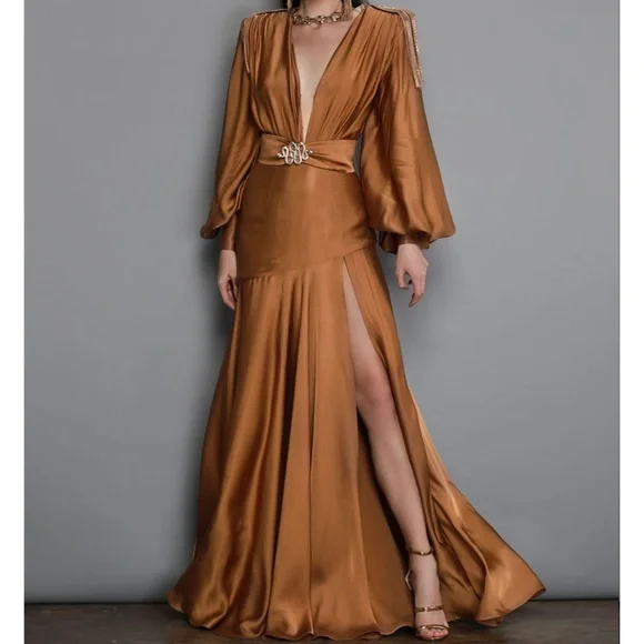 Bronx and Banco | Dresses | Bronx And Banco Carmen Gown In Gold Xs |  Poshmark